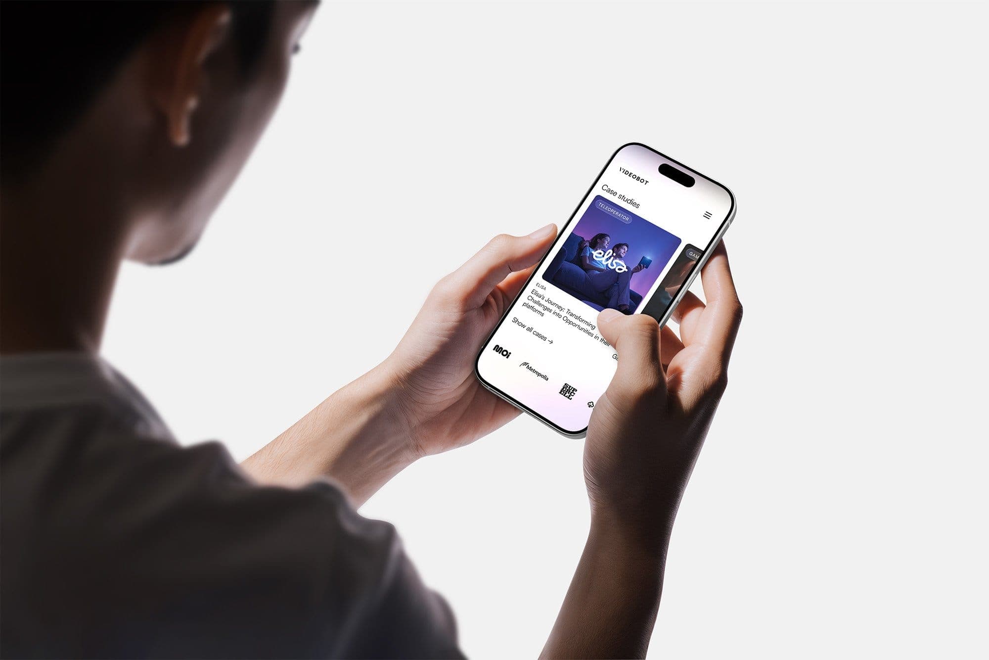 Videobot website on a phone