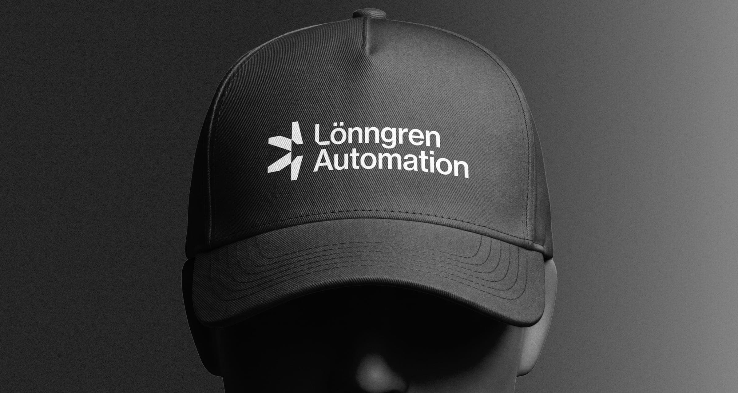 Lönngren Automation logo embroidered on a black cap