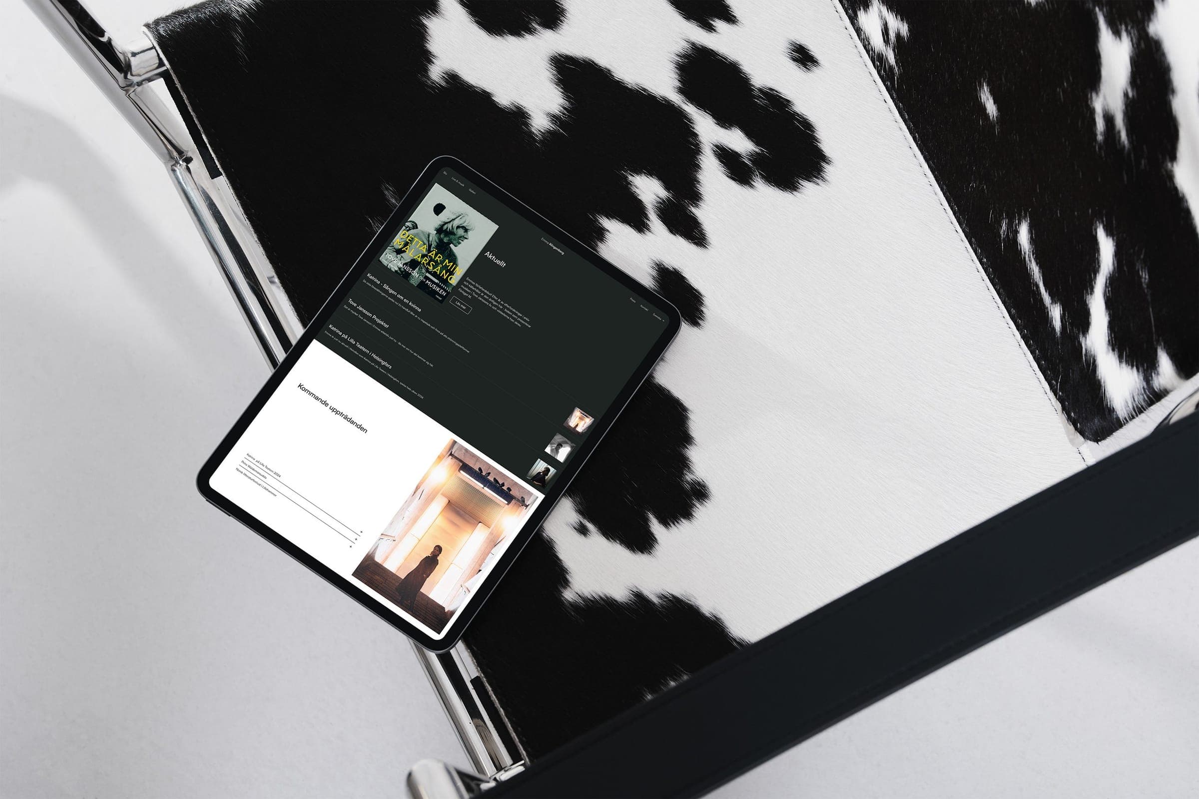 Emma Klingenberg website on a tablet