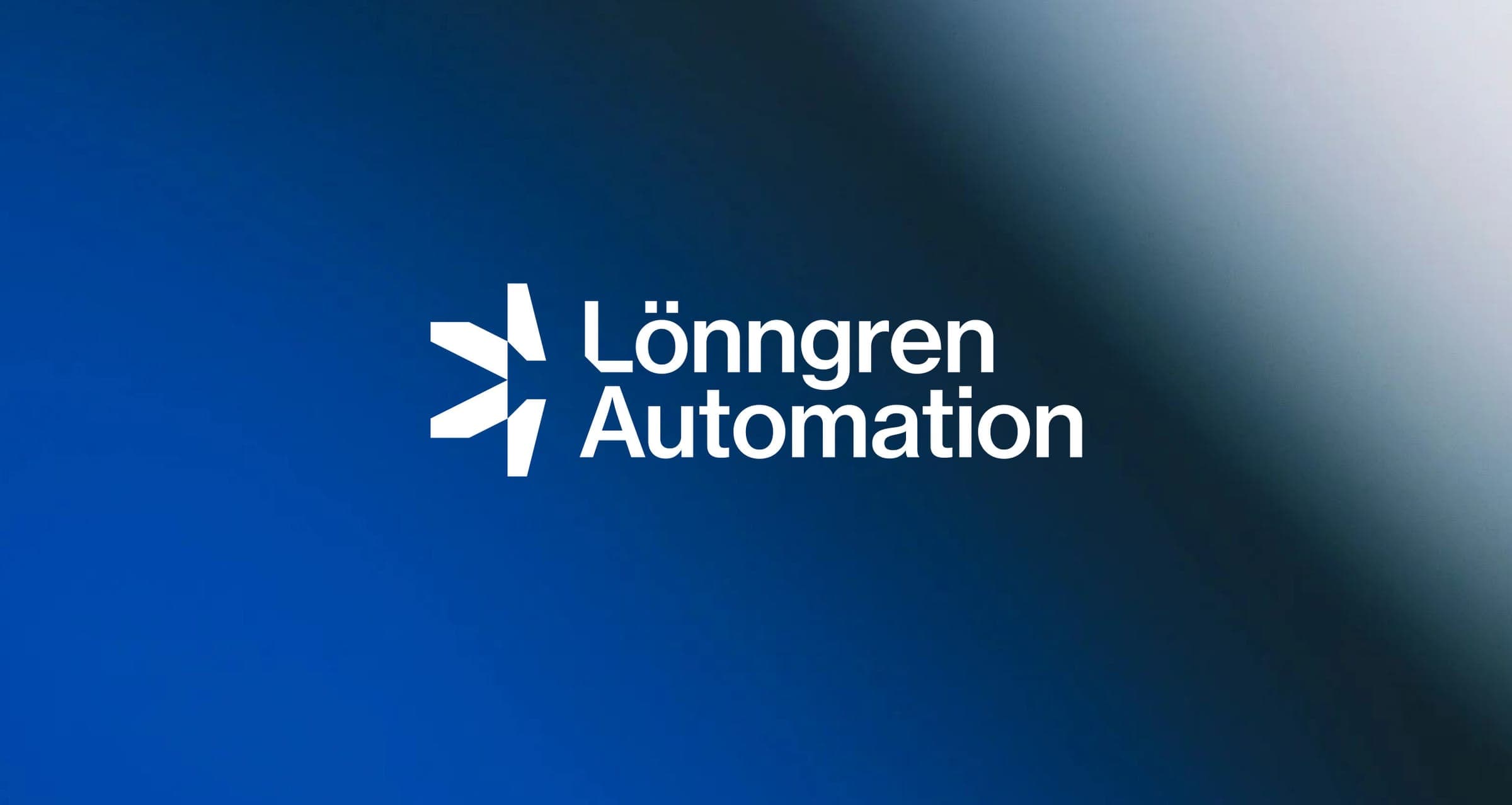 Lönngren Automation logo in white on a deep blue gradient